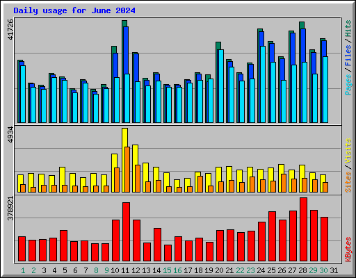 Daily usage for June 2024