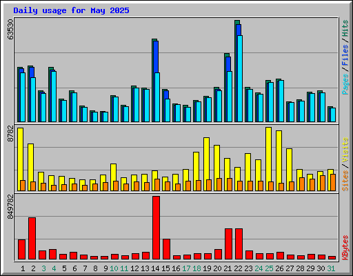 Daily usage for May 2025