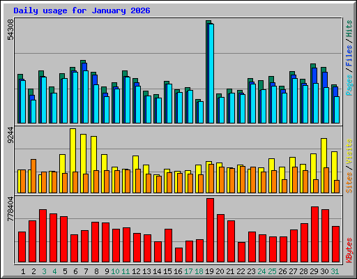 Daily usage for January 2026