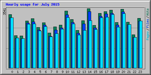 Hourly usage for July 2015