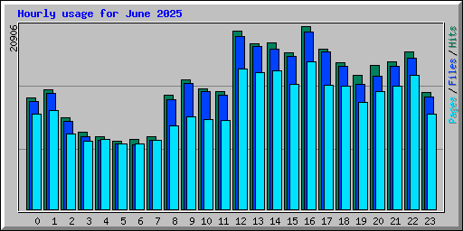Hourly usage for June 2025