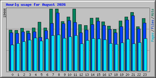 Hourly usage for August 2026